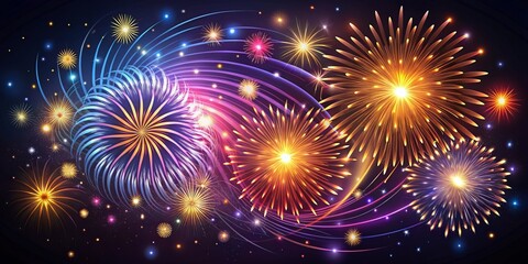 Fototapeta premium Ethereal explosions of color harmonize in a vector masterpiece, captivating the imagination and igniting grandeur.