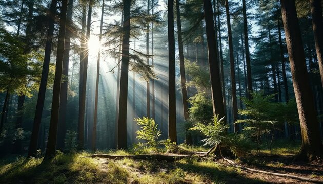 Forest mural wallpaper design art, ai