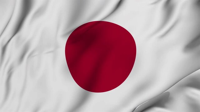A beautiful view of the Japan flag video. 3d flag-waving video. Japan flag 4K resolution.
