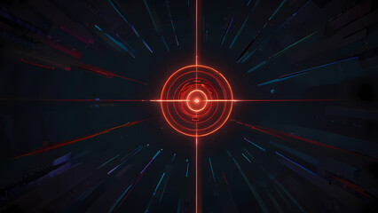 minimalist flat vector background featuring a target with laser beams converging on a single point