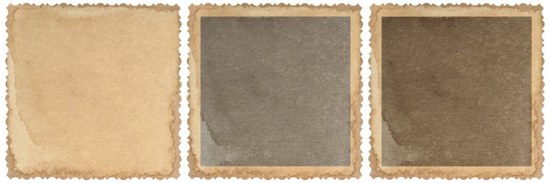 PNG Vintage style photo frame card. Used paper sheet with stains isolated on transparent background