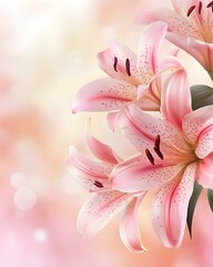 Fototapeta premium pink lily background
