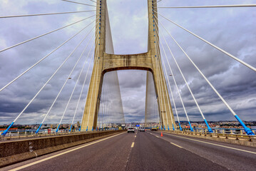 Ponte Vasco da Gama in Richtung Lissabon, Portugal