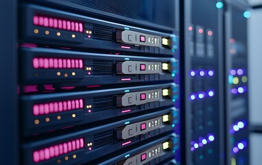 Naklejka premium A server handling streaming media, ensuring high-quality video and audio delivery to millions of users