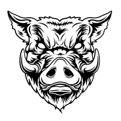 Boar | Wild Boar | Boar Head | Wild Animal | Wild Pigs | Wild Boar Face | Wildlife | Forest Pigs | Original Illustration | Vector and Clipart | Cutfile and Stencil