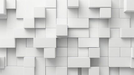 Obraz premium Abstract background featuring a pattern of white cubes arranged in a staggered pattern. AI generated images.