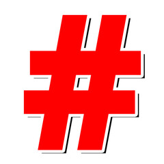 red hashtag icon png