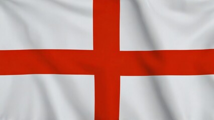 Obraz premium St George Cross Flag of England , Saint George cross flag England flag waving on the air good for multimedia content