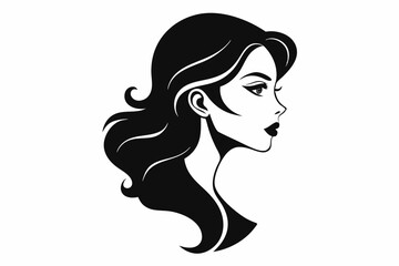 Woman heads in profile beautiful female face silhouette vector
