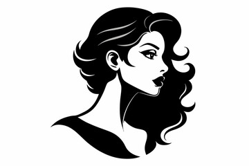 Woman heads in profile beautiful female face silhouette vector
