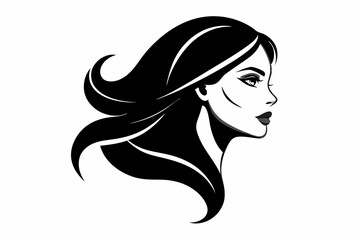 Woman heads in profile beautiful female face silhouette vector
