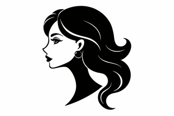 Woman heads in profile beautiful female face silhouette vector
