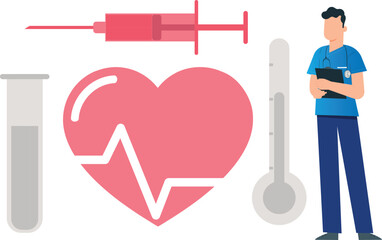 The boy is treating the heart.