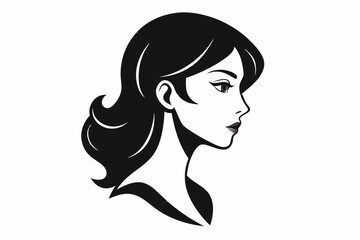 Woman heads in profile beautiful female face silhouette vector
