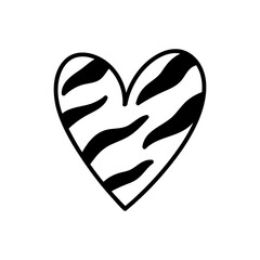 Cute doodle heart isolated on white background. Vector hand-drawn illustration. Perfect for Valentines Day designs, cards, decorations.