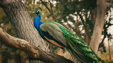 Obraz premium The Vibrant Peacock, generative AI