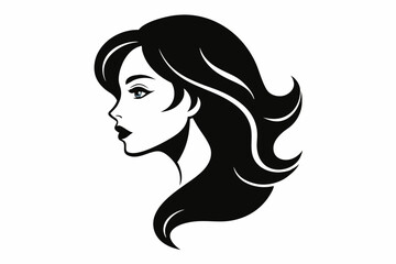 silhouette of women face in profile.
