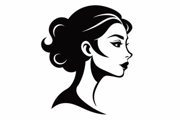silhouette of women face in profile.
