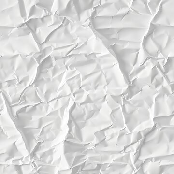 White wrinkled paper texture. Seamless pattern.