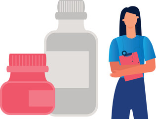 The girl is holding a clipboard.