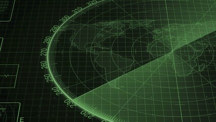Technology green color radar HUD screen