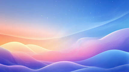 flat illustration of cloudy dreamy sky at sunset, sky background