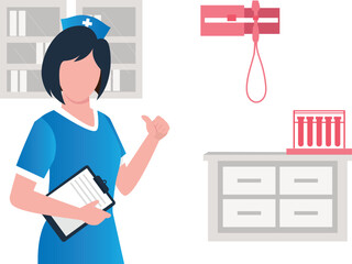 The nurse is in the hospital.