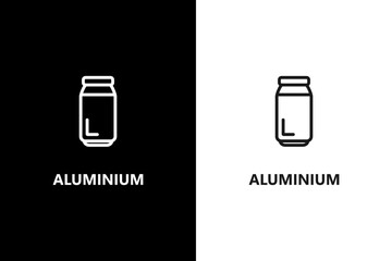 Aluminium sign or symbol. Aluminium package stamp or label. Organic food and cosmetics products. Vector icon
