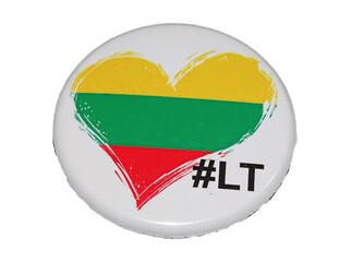 Badge with the flag of Lithuania, in the shape of a heart