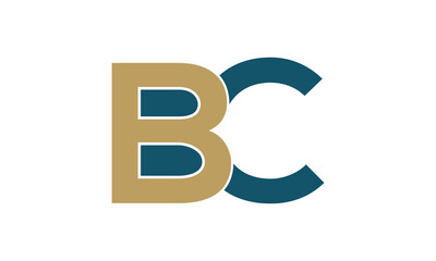 BC Logo Design, Creative Professional Trendy Letter BC Logo Design in Black and White Color