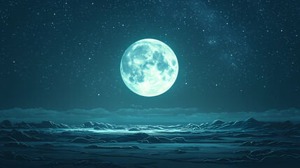 Full Moon Over a Desolate Landscape