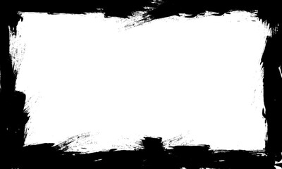 black brush grunge lines stroke artistic frame border empty space background