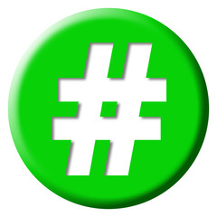 Hashtag 3d for web design. Social network communication concept. Phone icon. Vector icon illustration