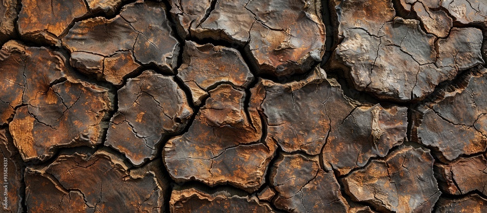 Canvas Prints Close up detail of the bark on the trunk of a cracked and dry tree Organic texture creates an abstract background. Copy space image. Place for adding text and design