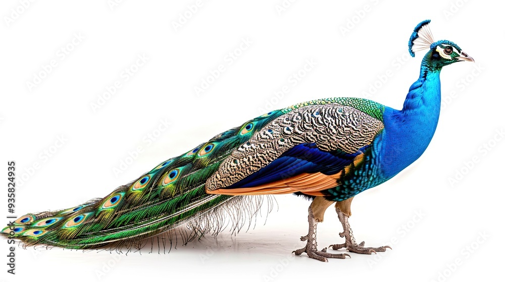 Poster peacock with vibrant feathers