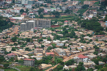 aerial view of the city, Yaounde Cameroon