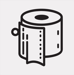toilet paper line icon Vector silhouette illustration icon on a white background
