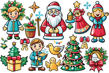 Fototapeta premium Christmas elements vector