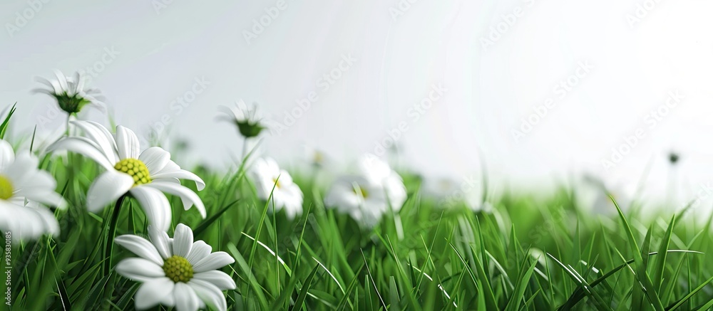 Poster grass flower with space for text focus is selective. copy space image. place for adding text and des
