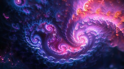 Vivid neon fractal patterns in abstract design ideal for stylish and artistic futuristic backgrounds