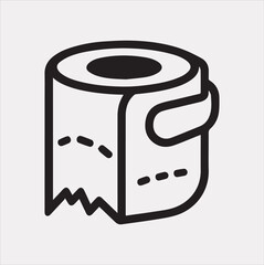 toilet paper line icon Vector silhouette illustration icon on a white background