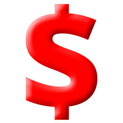 3d Red Dollar Icon
