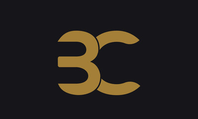 BC Logo Design, Creative Professional Trendy Letter BC Logo Design in Black and White Color