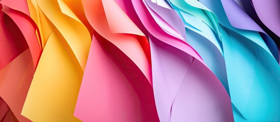 Multicolored collection of paper Background with abstract geometric composition. Copy space image. Place for adding text and design