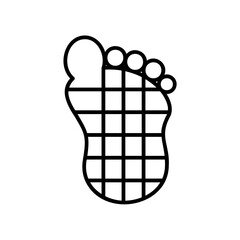 footprint with grid lines