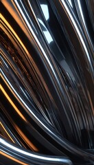 "Futuristic Metallic 3D Rendered Textures with Reflective Surfaces for High-Tech Wallpapers. Ai generated images