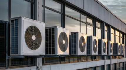 Fototapeta premium Innovations in energy-efficient HVAC systems for construction site buildings.