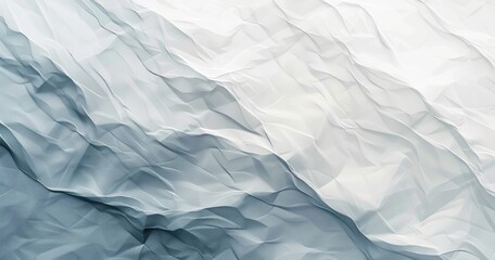 Obraz premium A textured abstract background with soft, crumpled layers in shades of white and blue, evoking a sense of calm and serenity.