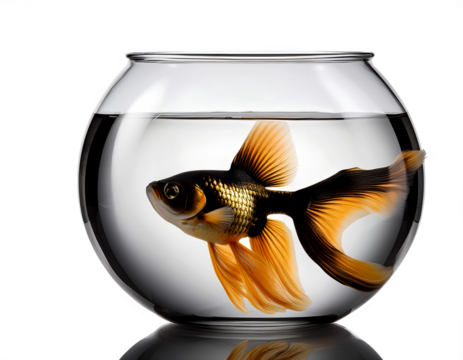    Gold fish in a fishbowl