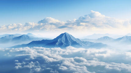 mountains in the clouds